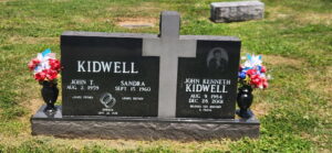 Upright Headstone with Cross and Vases | Premium Black, Angelic Memorials, Monuments, Northern Kentucky, headstones, gravestones