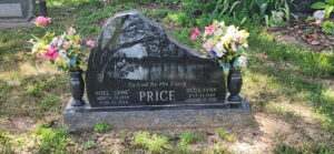 Custom Upright Headstone with Laser Etching and Vases | Premium Black, Angelic Memorials, Monuments, Northern Kentucky, headstones, gravestones
