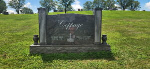 Upright Headstone with Vases | Paradiso, Angelic Memorials, Monuments, Northern Kentucky, headstones, gravestones