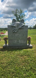 Custom Upright Headstone with Angel Statue | Imperial Gray, Angelic Memorials, Monuments, Northern Kentucky, headstones, gravestones