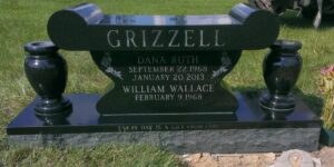 Custom Headstone Bench with Vases | Premium Black | Forest Lawn Memorial Park, Angelic Memorials, Monuments, Northern Kentucky, headstones, gravestones