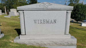 Upright headstone gravestone northern kentucky angelic memorials gray