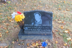 Slant Monument with Laser Etching and Vase | Premium Black, Angelic Memorials, Monuments, Northern Kentucky, headstones, gravestones