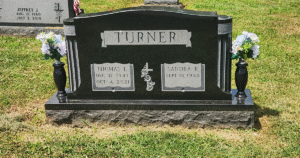 Upright Headstone with Vases | Premium Black, Angelic Memorials, Monuments, Northern Kentucky, headstones, gravestones